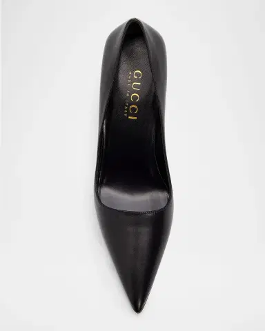 Gucci 85mm Trinity Leather Pointed-Toe Pumps | Thumbnail 10 Gucci 85mm Trinity Leather Pointed-Toe Pumps | Thumbnail 10