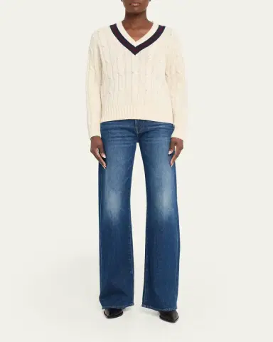 Nili Lotan Fabiana Cable-Knit V-Neck Sweater | Thumbnail 2 Nili Lotan Fabiana Cable-Knit V-Neck Sweater | Thumbnail 2