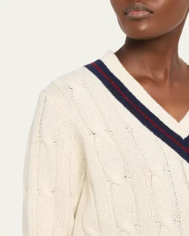 Nili Lotan Fabiana Cable-Knit V-Neck Sweater | Thumbnail 5 Nili Lotan Fabiana Cable-Knit V-Neck Sweater | Thumbnail 5