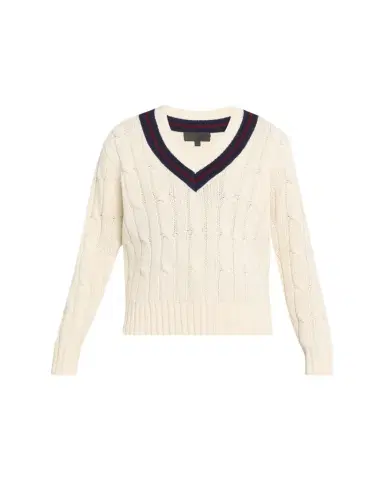 Nili Lotan Fabiana Cable-Knit V-Neck Sweater | Thumbnail 1 Nili Lotan Fabiana Cable-Knit V-Neck Sweater | Thumbnail 1