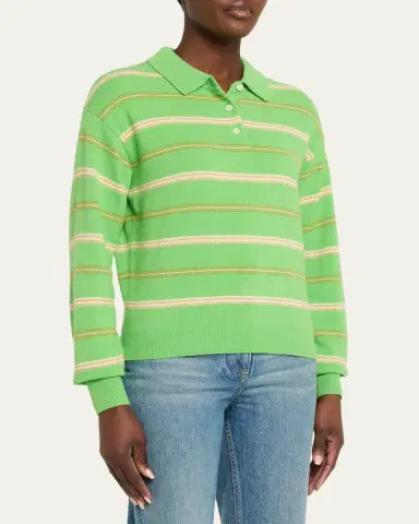 Guest in Residence Collegiate Striped Cashmere Polo | Thumbnail 4 Guest in Residence Collegiate Striped Cashmere Polo | Thumbnail 4