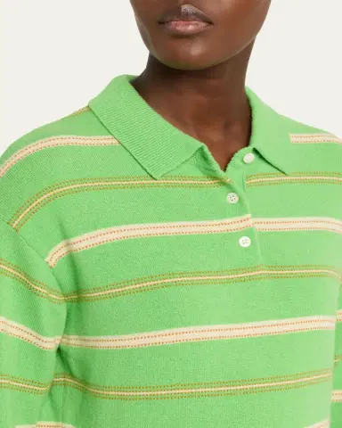 Guest in Residence Collegiate Striped Cashmere Polo | Thumbnail 5 Guest in Residence Collegiate Striped Cashmere Polo | Thumbnail 5