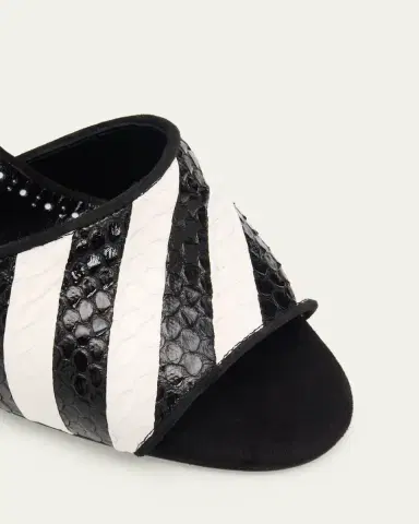 Manolo Blahnik 90mm Larache Striped Embossed Leather Mule Sandals | Thumbnail 3 Manolo Blahnik 90mm Larache Striped Embossed Leather Mule Sandals | Thumbnail 3