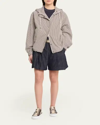 Brunello Cucinelli Techno Raffia & Leather Low-Top Sneakers | Thumbnail 3