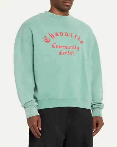 Willy Chavarria Men's Hooligan Cotton Crewneck Sweater | Thumbnail 4 Willy Chavarria Men's Hooligan Cotton Crewneck Sweater | Thumbnail 4