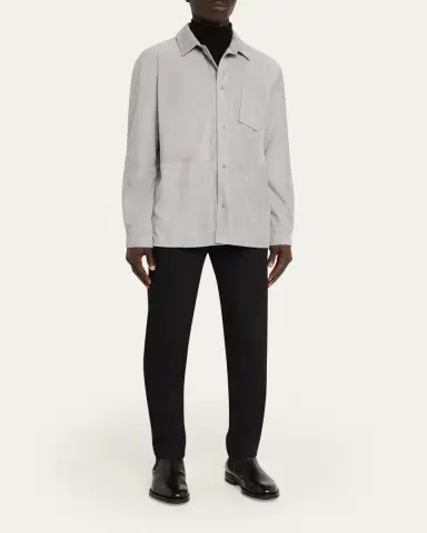 Kiton Men's Cotton Snap-Placket Shirt Jacket | Thumbnail 2 Kiton Men's Cotton Snap-Placket Shirt Jacket | Thumbnail 2