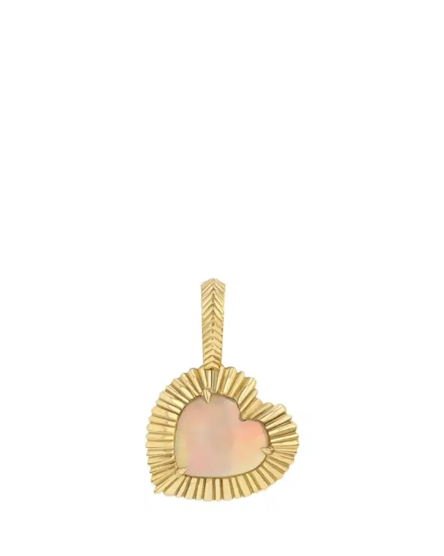 Lizzie Mandler Fine Jewelry Opal Heart Fluted Charm