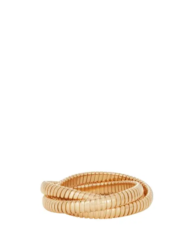 SIDNEY GARBER 18K Yellow Gold 3 Band 9mm Rolling Bracelet