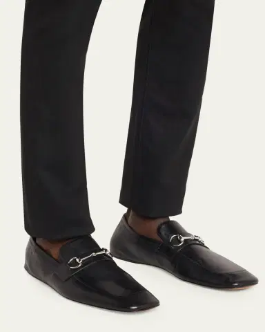 Gucci Men's Edgar Leather Bit Loafers with Foldable Heel | Thumbnail 2 Gucci Men's Edgar Leather Bit Loafers with Foldable Heel | Thumbnail 2