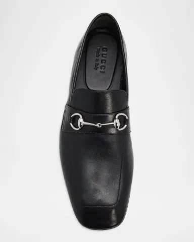 Gucci Men's Edgar Leather Bit Loafers with Foldable Heel | Thumbnail 10 Gucci Men's Edgar Leather Bit Loafers with Foldable Heel | Thumbnail 10