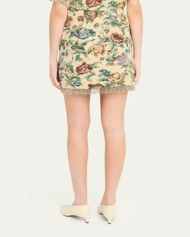 Kobi Halperin Celia Floral Fringe Cotton-Blend Miniskirt | Thumbnail 3 Kobi Halperin Celia Floral Fringe Cotton-Blend Miniskirt | Thumbnail 3