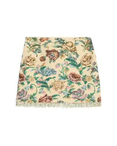 Kobi Halperin Celia Floral Fringe Cotton-Blend Miniskirt | Thumbnail 1 Kobi Halperin Celia Floral Fringe Cotton-Blend Miniskirt | Thumbnail 1