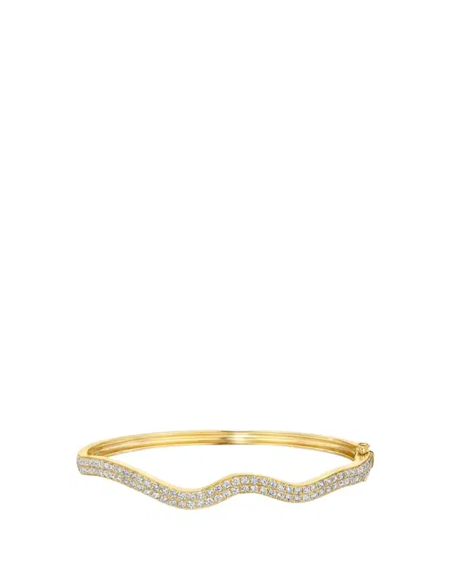 Graziela Gems 18K Rio Diamond Double Bangle Bracelet