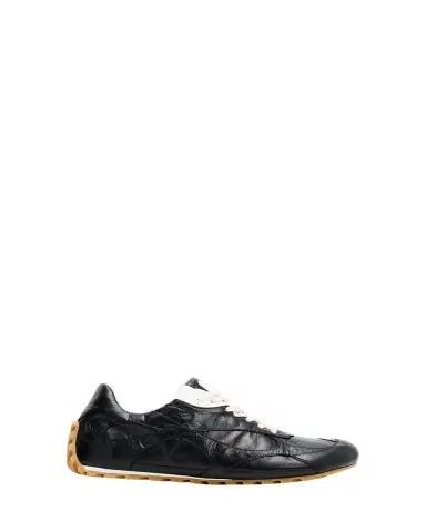 Bottega Veneta Men's Crinkle Leather Intreccio-Sole Low-Top Sneakers | Thumbnail 4 Bottega Veneta Men's Crinkle Leather Intreccio-Sole Low-Top Sneakers | Thumbnail 4