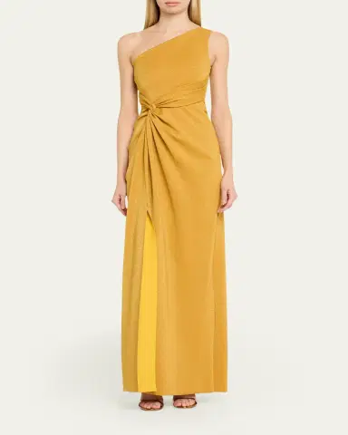 Chiara Boni La Petite Robe Otsu One-Shoulder Shimmer Jersey Gown | Thumbnail 2