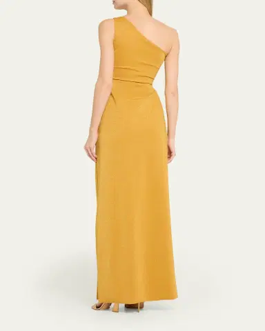 Chiara Boni La Petite Robe Otsu One-Shoulder Shimmer Jersey Gown | Thumbnail 3