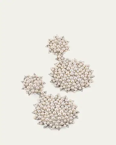 Paul Morelli Lagrange 18K Large Pearl & Diamond Double-Dangle Earrings | Thumbnail 3 Paul Morelli Lagrange 18K Large Pearl & Diamond Double-Dangle Earrings | Thumbnail 3