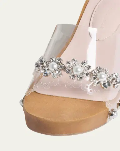 Simone Rocha Embellished Scalloped Wooden Clogs | Thumbnail 2