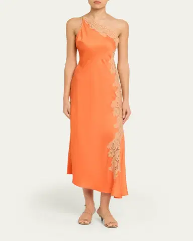 A.L.C. Lou Lace-Embroidered One-Shoulder Slip Dress | Thumbnail 2 A.L.C. Lou Lace-Embroidered One-Shoulder Slip Dress | Thumbnail 2