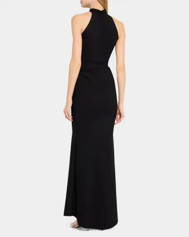 Chiara Boni La Petite Robe Nitsa Floral-Embellished Halter Column Gown | Thumbnail 2