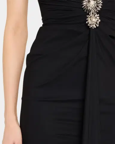Chiara Boni La Petite Robe Nitsa Floral-Embellished Halter Column Gown | Thumbnail 4