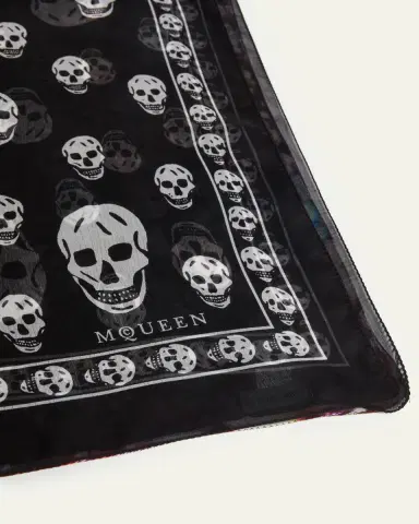 Alexander McQueen Men's Skull Confetti Silk Scarf | Thumbnail 4