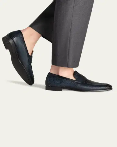 Magnanni Vincente Lizard Leather Penny Loafers | Thumbnail 2