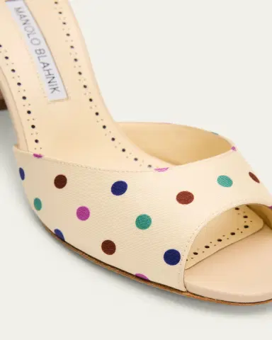 Manolo Blahnik 50mm Jadaron Polka-Dot Twill Mules | Thumbnail 5 Manolo Blahnik 50mm Jadaron Polka-Dot Twill Mules | Thumbnail 5