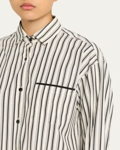Maria McManus Striped Cotton Sateen A-Line Tunic Shirt | Thumbnail 5
