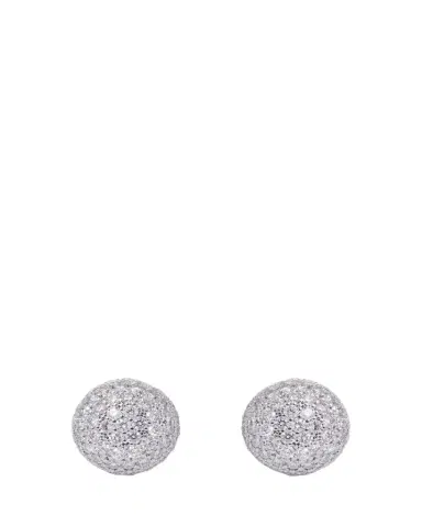 SIDNEY GARBER 18K White Gold Pave Large Button Earrings with Diamonds | Thumbnail 1 SIDNEY GARBER 18K White Gold Pave Large Button Earrings with Diamonds | Thumbnail 1