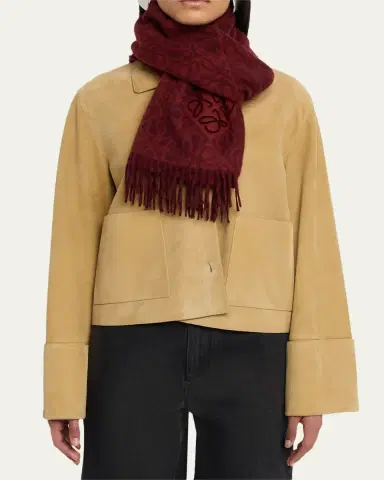Loewe Anagram-Print Wool Blend Scarf | Thumbnail 3