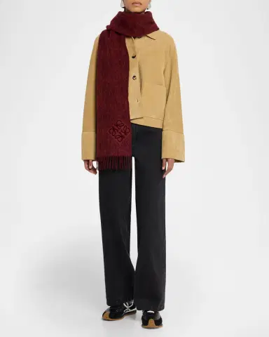 Loewe Anagram-Print Wool Blend Scarf | Thumbnail 5