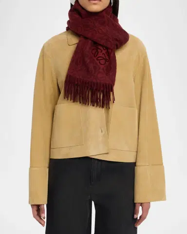 Loewe Anagram-Print Wool Blend Scarf | Thumbnail 6