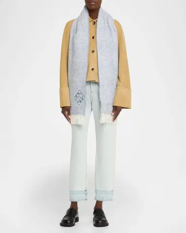 Loewe Anagram-Print Wool Blend Scarf | Thumbnail 8