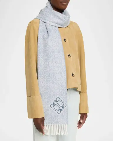 Loewe Anagram-Print Wool Blend Scarf | Thumbnail 9