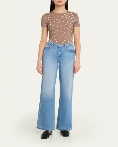 L'Agence Ressi Short-Sleeve Polka Dot Tee | Thumbnail 2