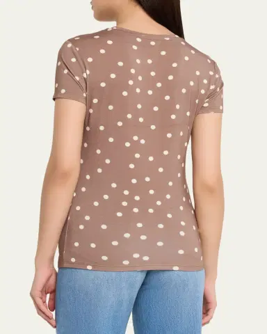 L'Agence Ressi Short-Sleeve Polka Dot Tee | Thumbnail 3
