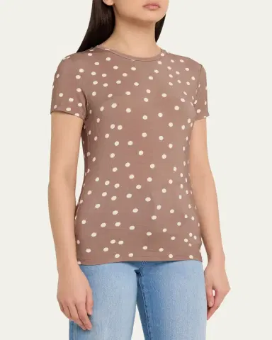 L'Agence Ressi Short-Sleeve Polka Dot Tee | Thumbnail 4