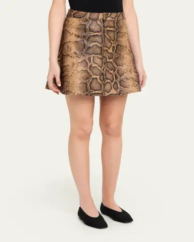 Kobi Halperin Addie Snake Leather A-Line Miniskirt | Thumbnail 4 Kobi Halperin Addie Snake Leather A-Line Miniskirt | Thumbnail 4