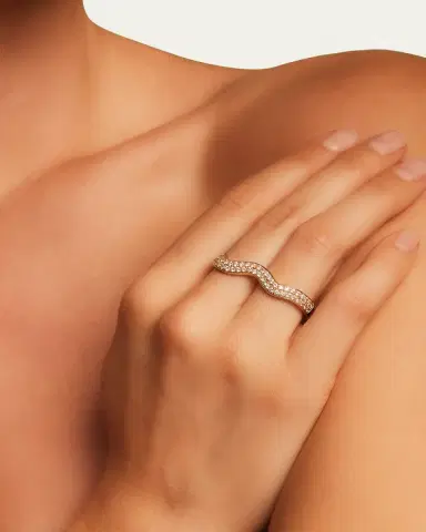 Graziela Gems 18K Rio Diamond Double Finger Ring | Thumbnail 2