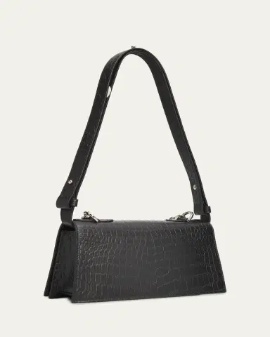 Alexander McQueen Jeweled Croc-Embossed Leather Shoulder Bag | Thumbnail 3 Alexander McQueen Jeweled Croc-Embossed Leather Shoulder Bag | Thumbnail 3