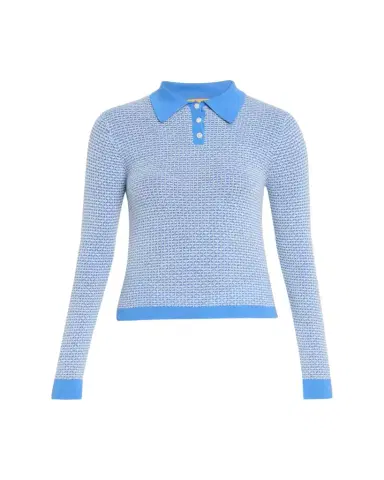 Guest in Residence Pique Long-Sleeve Shrunken Cashmere Polo | Thumbnail 1