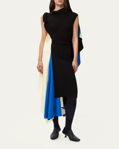 Loewe Asymmetric Colorblock Draped High-Low Dress | Thumbnail 2