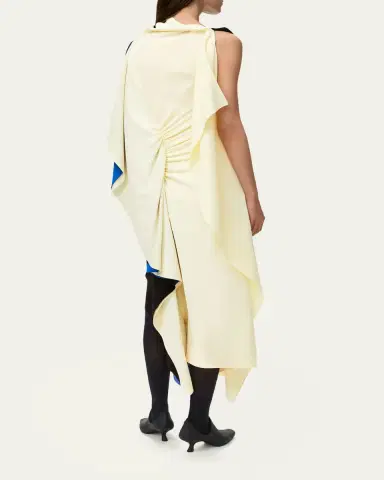 Loewe Asymmetric Colorblock Draped High-Low Dress | Thumbnail 3