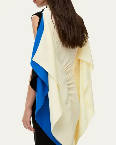 Loewe Asymmetric Colorblock Draped High-Low Dress | Thumbnail 4