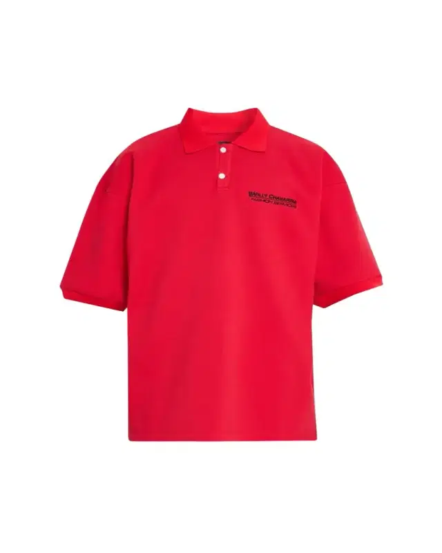 Willy Chavarria Men's Football Structured Cotton Polo Shirt