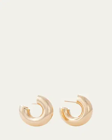 SIDNEY GARBER 18K Yellow Gold Wide Tubular Hoop Earrings | Thumbnail 2
