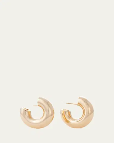 SIDNEY GARBER 18K Yellow Gold Wide Tubular Hoop Earrings | Thumbnail 5