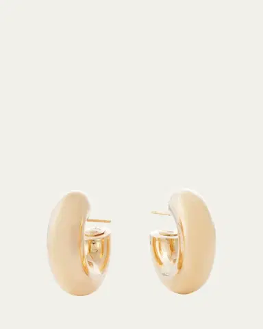SIDNEY GARBER 18K Yellow Gold Wide Tubular Hoop Earrings | Thumbnail 6