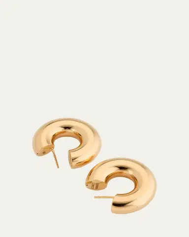 SIDNEY GARBER 18K Yellow Gold Wide Tubular Hoop Earrings | Thumbnail 8